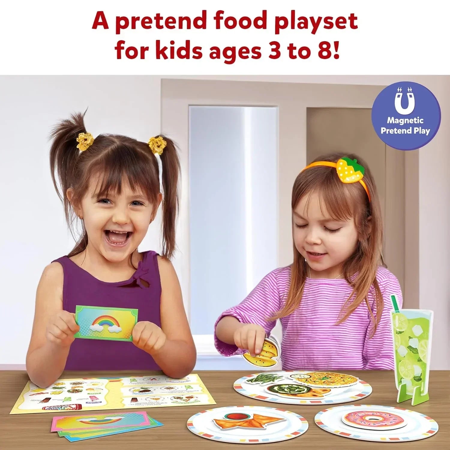 Skillmatics Pretend Play Playset - Restaurant Playset, 30+ Magnetic Food Items for Child's Play, Restaurant Toys, Back-to-School Kitchen Accessories, Gifts for Kids, Toddlers, Ages 3, 4, 5, 6, 7, 8 - Jaiman Toys