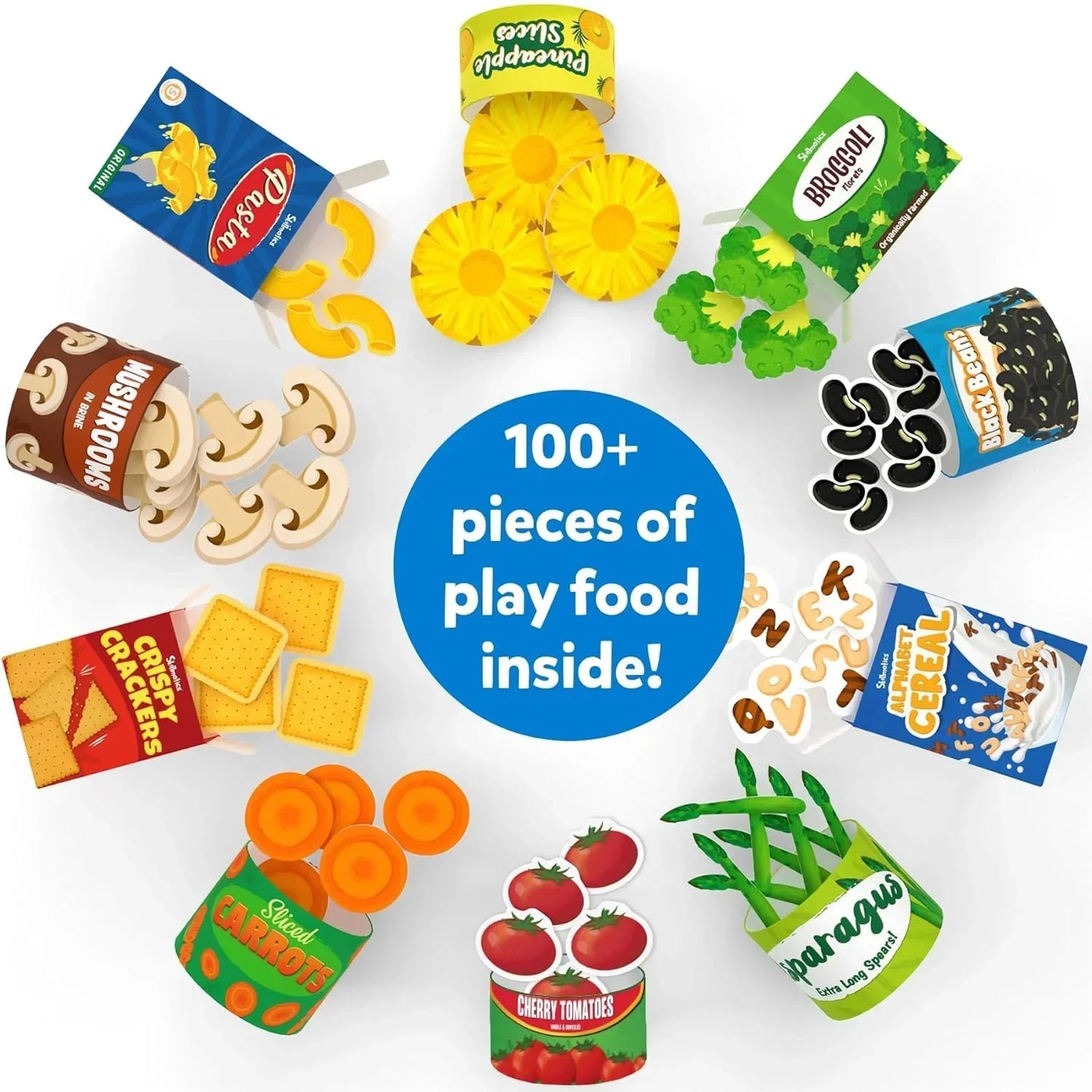 Skillmatics Grocery Set - 100+ Pieces, Play Foods, Realistic Pretend Play Toys, Kids Kitchen Set, Gift for Girls & Boys Ages 3, 4, 5 & Up - Jaiman Toys