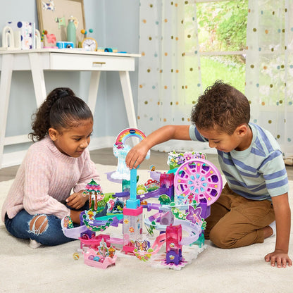 VTech Marble Rush Magic Fairyland Playset with Electronic Ferris Wheel | 96-Piece STEAM Marble Run Building Set | Interactive Construction Toy for Kids 4+ Years