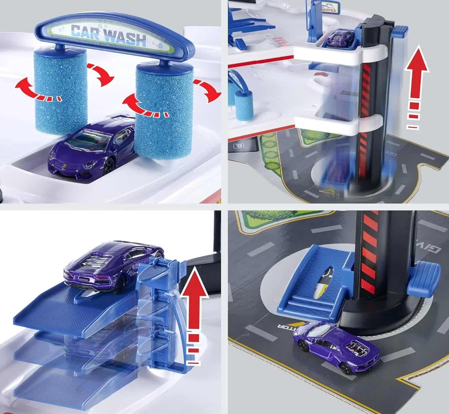 Majorette Urban Garage Playset With 3 Levels + 1 Vehicle Track Set - Jaiman Toys