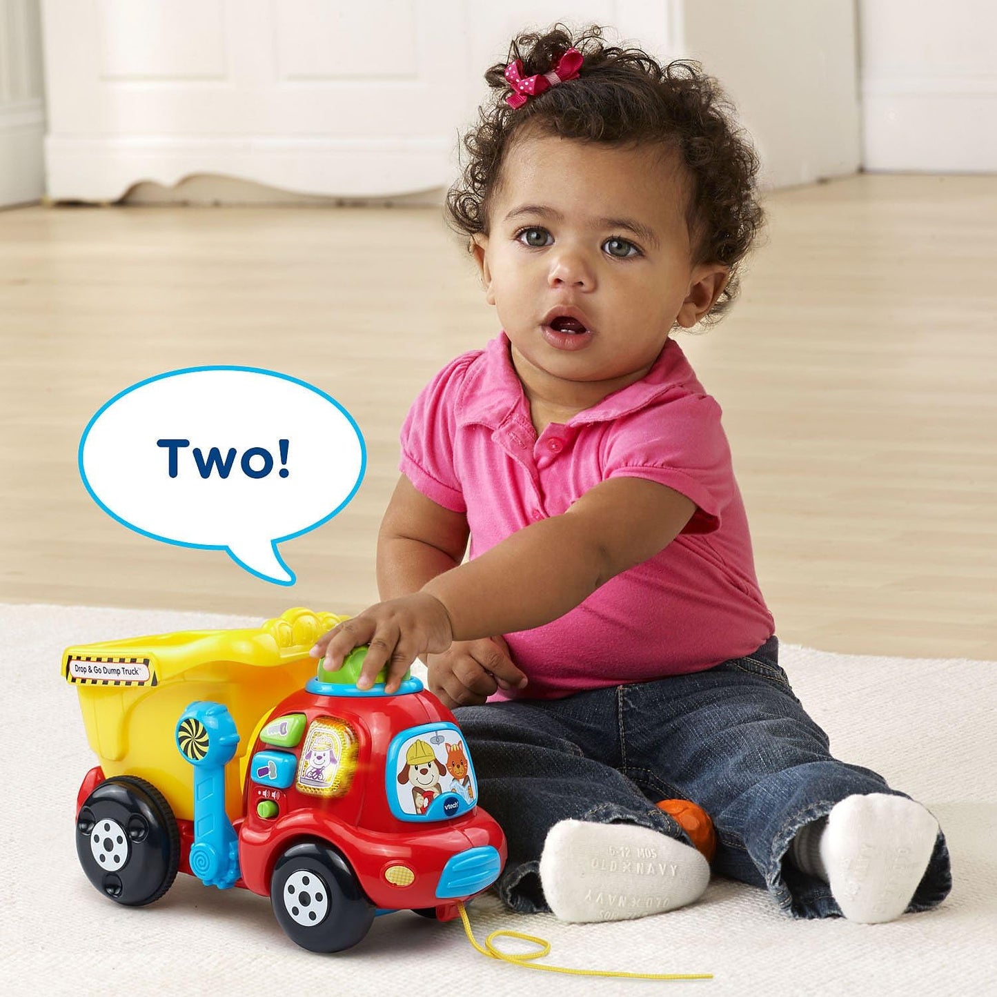 VTech Drop and Go Dump Truck | Interactive Learning Construction Truck with Lights, Sounds & Music | Yellow