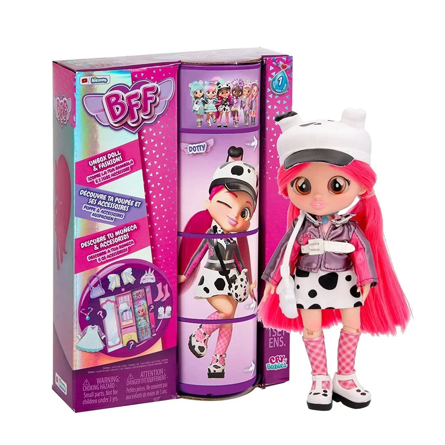 Cry Babies BFF Dotty Fashion Doll with Surprises Including Outfit and Accessories for Fashion Toy - Jaiman Toys