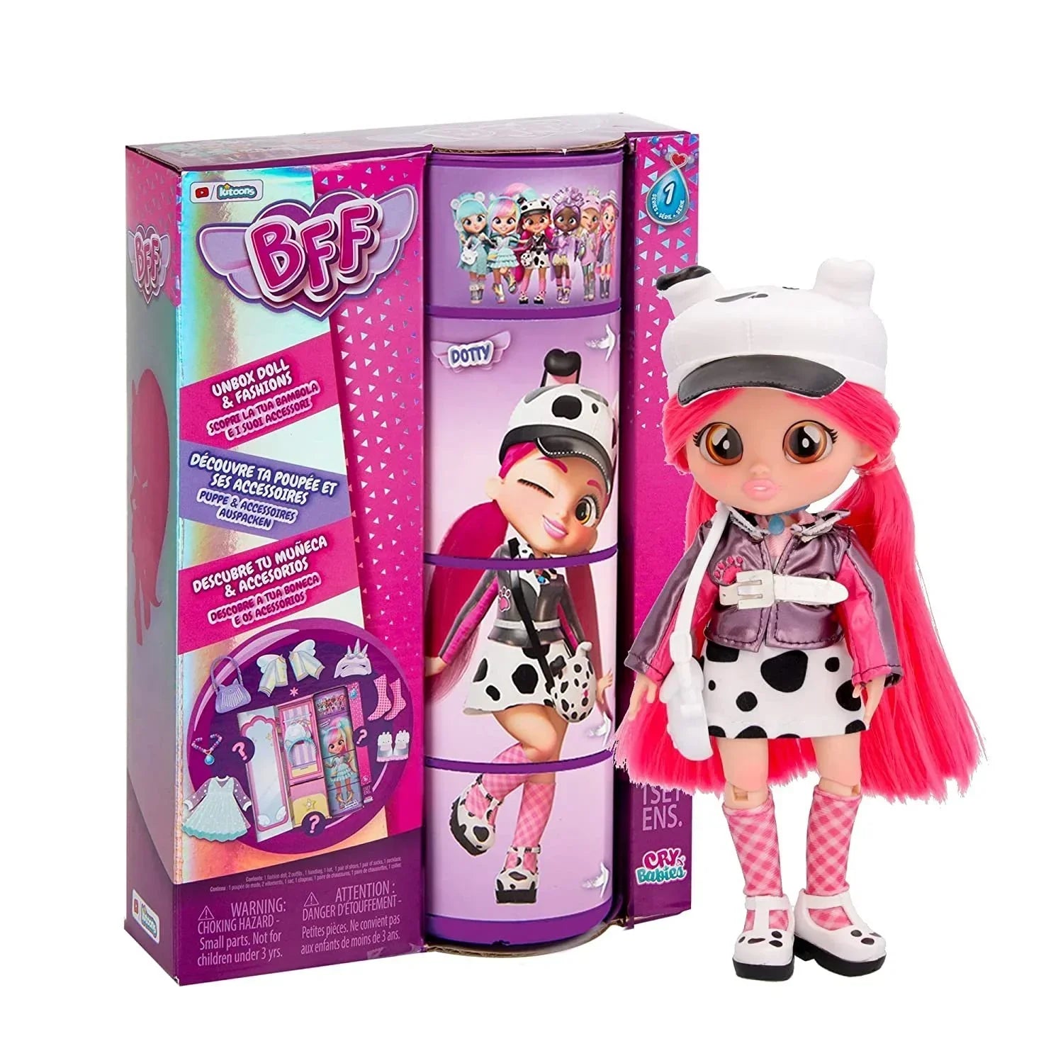 Cry Babies BFF Dotty Fashion Doll with Surprises Including Outfit and Accessories for Fashion Toy - Jaiman Toys