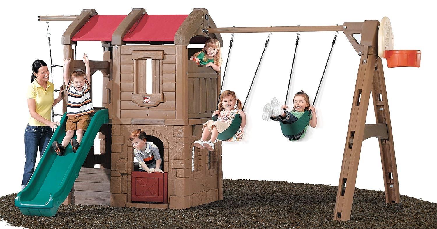 Step2 Naturally Playful Adventure Lodge Play Center | Indoor & Outdoor Kids Playhouse - Jaiman Toys