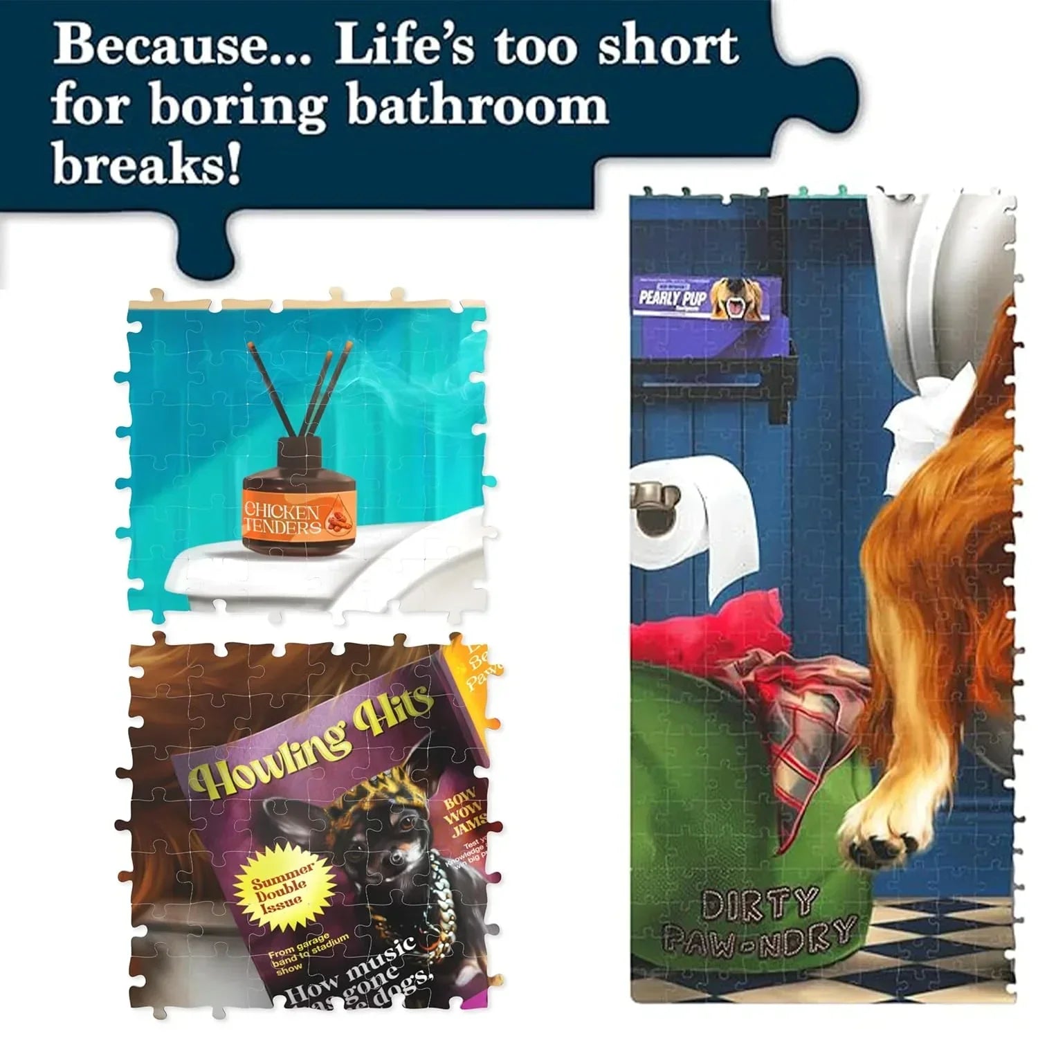 Jigsaw Puzzles for Adults and Families: The Morning Dump, 1000 Piece Puzzle, Brain-Boosting Fun for Ages 15+, Gifts for Dog Lovers (27.5" x 19.5") - Jaiman Toys