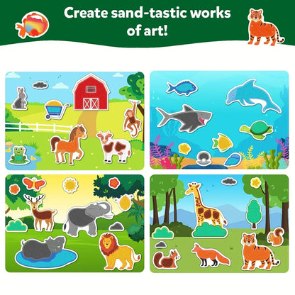 Skillmatics Art & Craft Activity - Sand-Tastic Art Animals, Sand Art for Kids, Craft Kits & Supplies, DIY Creative Activity, Gifts for Girls & Boys Ages 4, 5, 6, 7, 8, 9, 10 - Jaiman Toys