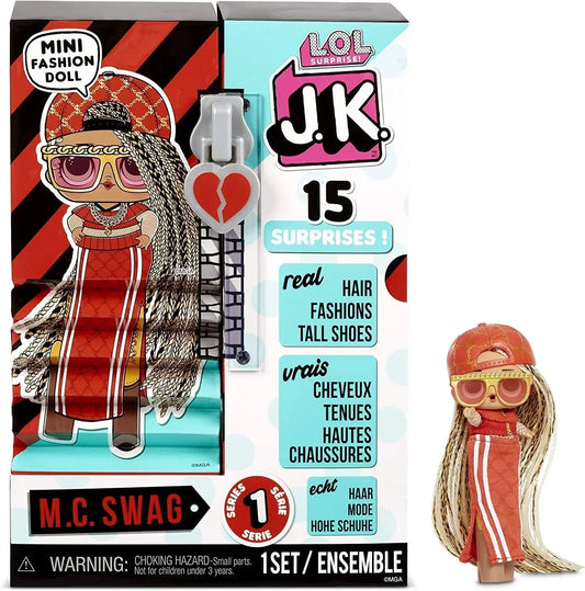 L.O.L Surprise JK Mini Fashion Doll with 15 Surprises Including Dress Up Doll Outfits, Exclusive Accessories - Gifts for Girls and Mix Match Toys for Kids 4-15 Years (MC Swag) - Jaiman Toys