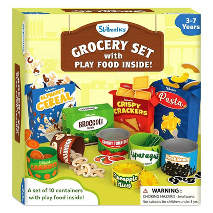 Skillmatics Grocery Set - 100+ Pieces, Play Foods, Realistic Pretend Play Toys, Kids Kitchen Set, Gift for Girls & Boys Ages 3, 4, 5 & Up - Jaiman Toys