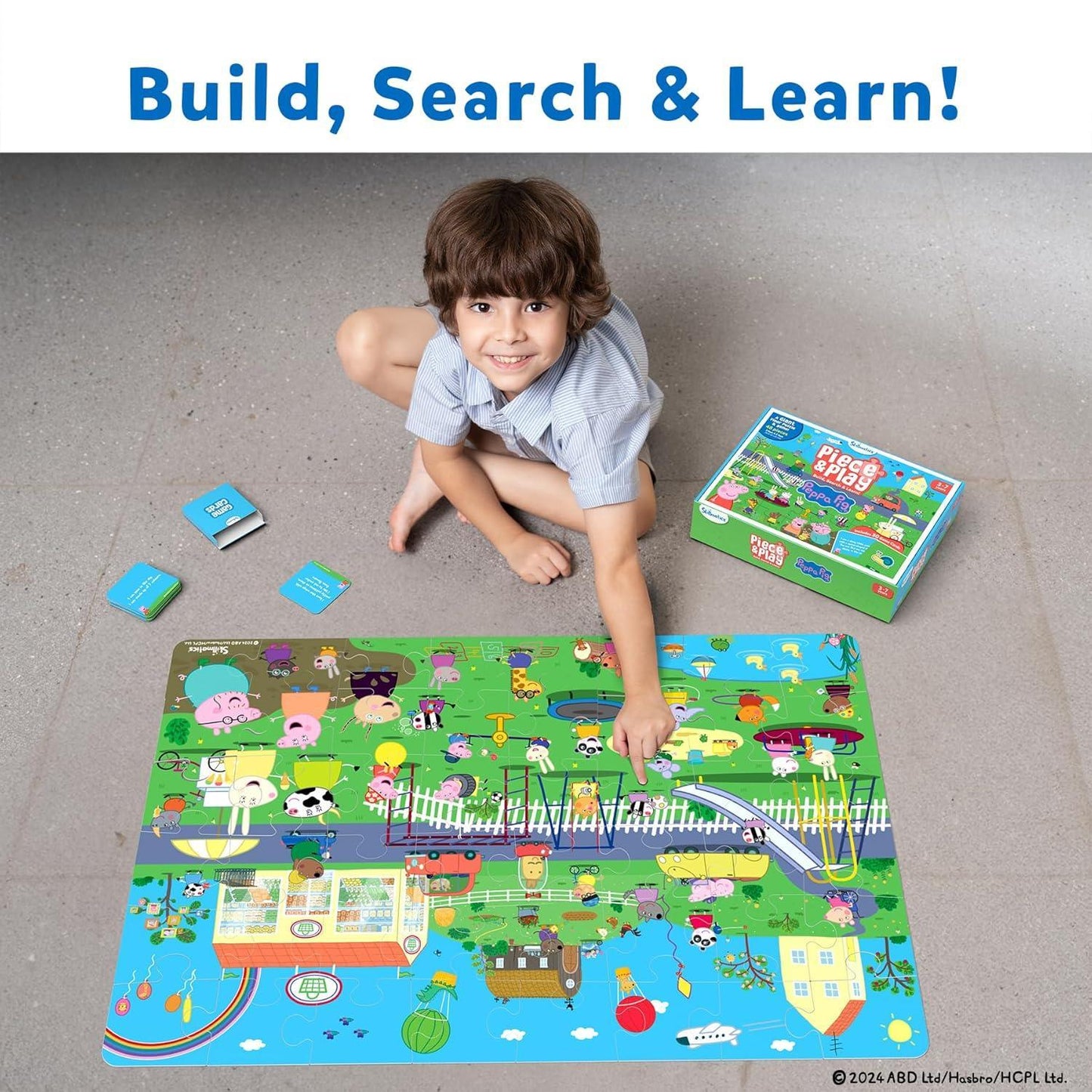 Skillmatics Peppa Pig Floor Puzzle & Game - Piece & Play, Jigsaw & Toddler Puzzles, Educational Toy, Gifts for Girls & Boys Ages 3, 4, 5, 6, 7 (48 Pieces, 3 x 2 feet) - Jaiman Toys