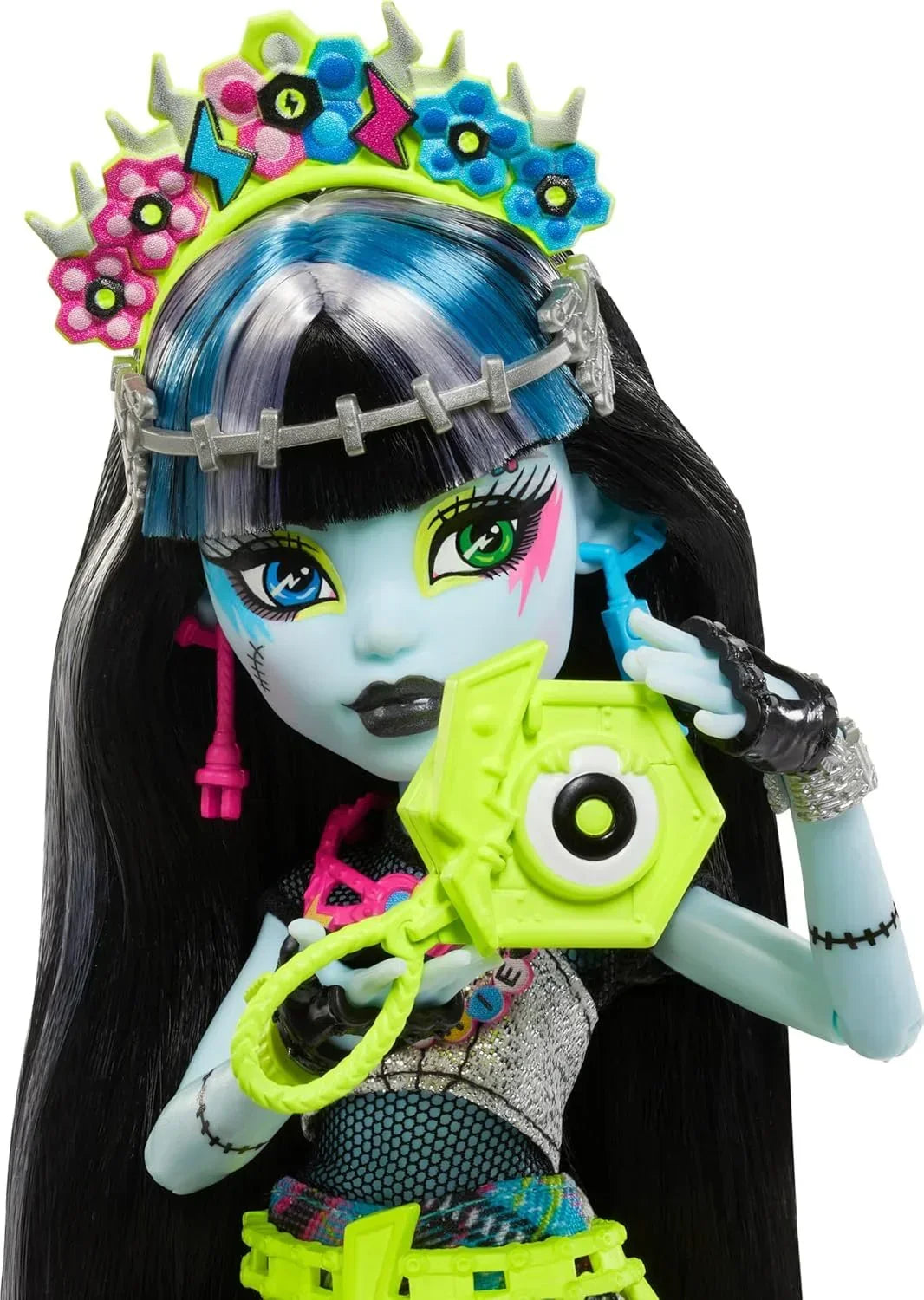 Monster High Frankie Stein Doll with Glam Monster Fest Outfit and Festival Themed Accessories Like Snacks, Band Poster, Statement Bag and More - Jaiman Toys