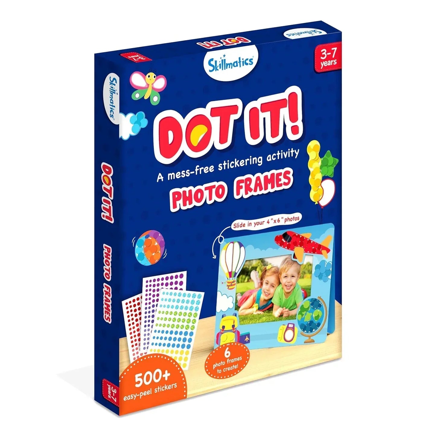 Skillmatics Art Activity - Dot It Photo Frames, Mess-free Sticker Art for Kids, Craft Kits, DIY Activity, Gifts for Boys & Girls Ages 3, 4, 5, 6, 7, Travel Toys for Toddlers - Jaiman Toys