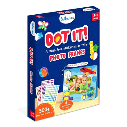 Skillmatics Art Activity - Dot It Photo Frames, Mess-free Sticker Art for Kids, Craft Kits, DIY Activity, Gifts for Boys & Girls Ages 3, 4, 5, 6, 7, Travel Toys for Toddlers - Jaiman Toys