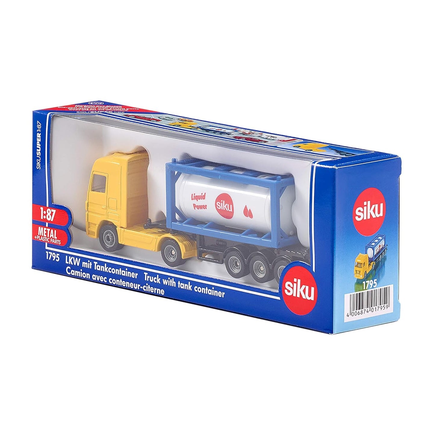Siku 1795 Model Lorry with Tank Container (New Pc but packaging old n Damage)