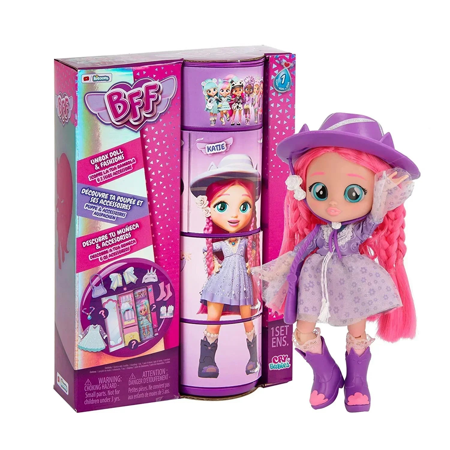 Cry Babies BFF Katie Fashion Doll with Surprises Including Outfit and Accessories for Fashion Toy - Jaiman Toys