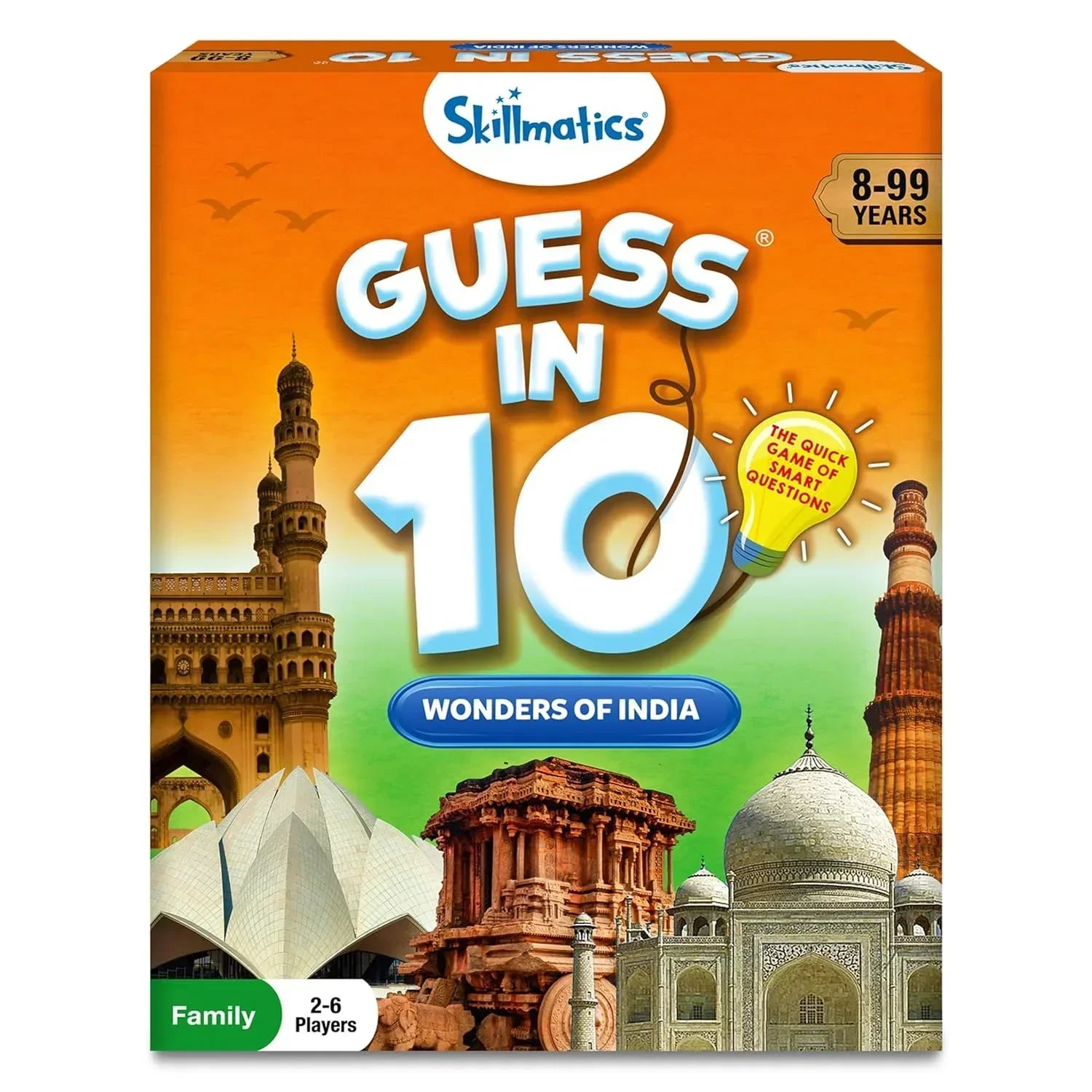 Skillmatics Card Game - Guess in 10 Wonders of India, Perfect for Boys, Girls, Kids, and Families Who Love, Educational Games, Board Games, Gifts for Ages 8, 9, 10 and Up - Jaiman Toys