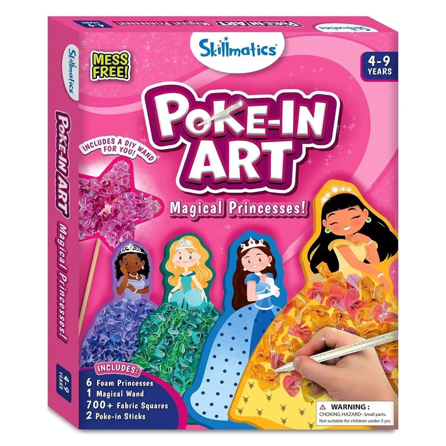 Skillmatics Art & Craft Activity - Poke-in Art Magical Princesses, Mess-Free Art for Kids, DIY Craft Kits, Creative Activity, Fine Motor Skills, Gifts for Girls & Boys Ages 4, 5, 6, 7, 8, 9 - Jaiman Toys