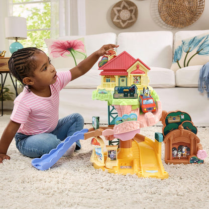 VTech Bluey Road Trip Vehicle Playset | Interactive Bluey Adventure Playset with Vehicle, Lights, Sounds & Multi-Level Family Play for Kids