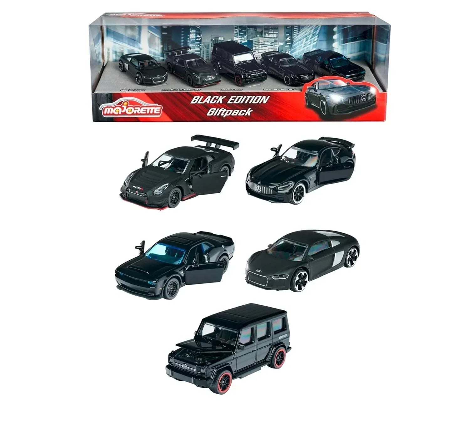 Majorette- Black Edition Giftpack with 5 Black Luxury cars - Jaiman Toys