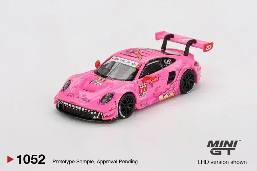 Mini GT 1:64 Roxy Porsche 911 GT3 R #77 AO Racing 2024 IMSA Road America + Nissan LB-Super Silhouette S15 Silvia #555 V2 2024 Formula Drift Japan RHD – Diecast Scale Model Car Duo Set
