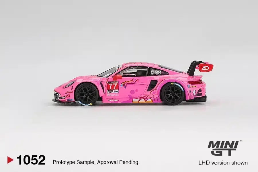 Mini GT 1:64 Roxy Porsche 911 GT3 R #77 AO Racing IMSA +Jaguar C-X75 Black LHD Diecast Scale Model Car