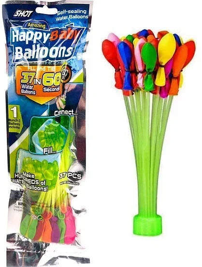 Happy Baby Water Balloons Holi for Kids Boys and Girls, Single Bunches Balloons (5 Pack) - Jaiman Toys