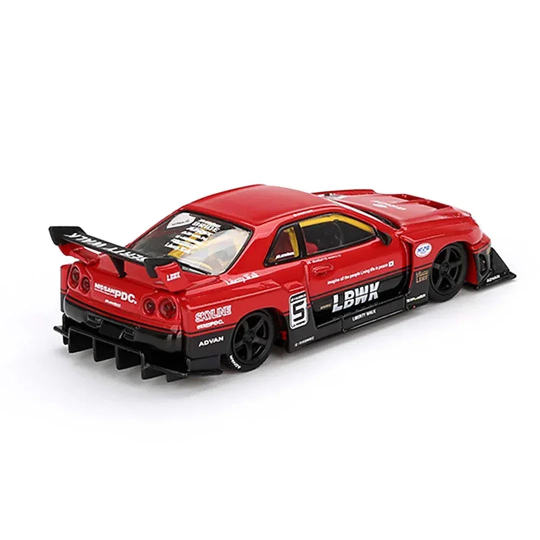 Mini GT 1/64 Nissan LB-ER34 Super Silhouette Skyline Red Black - Jaiman Toys