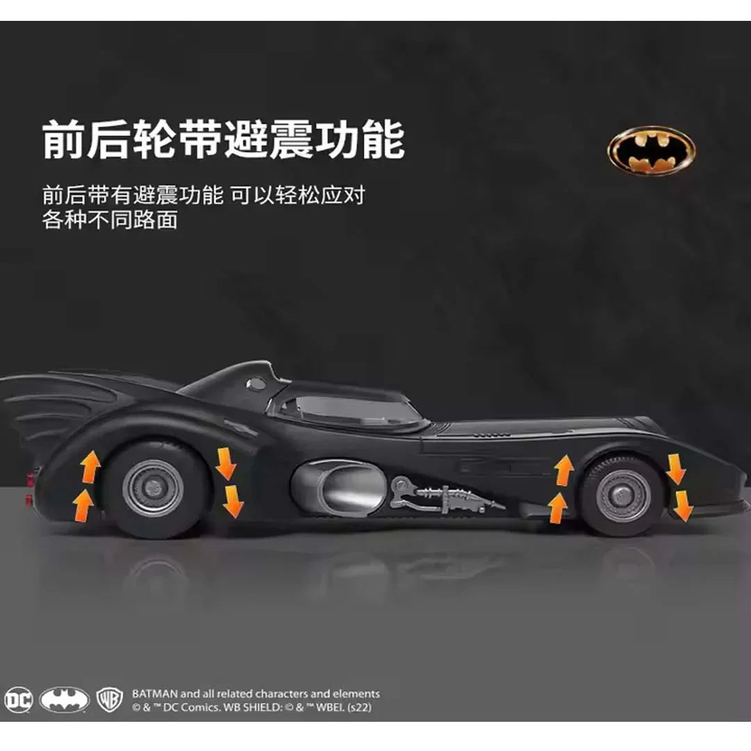 Batmobile Diecast Model Car 1:24 Scale – Pull-Back Alloy Collectible with LED Lights, Metal Body & Highly Detailed Design Toy Vehicle - Jaiman Toys