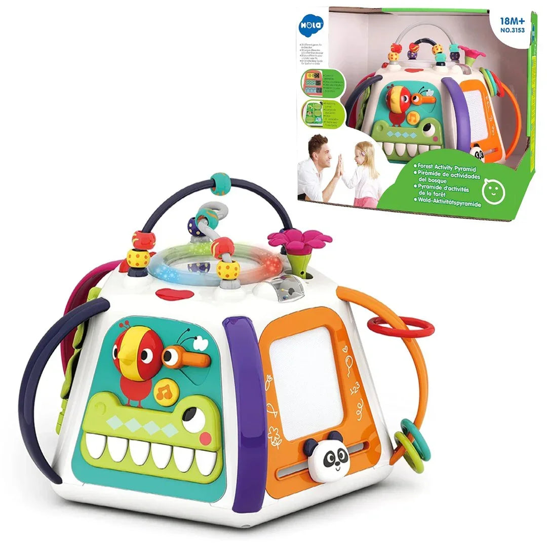 "HOLA Forest Activity Pyramid: Multi-Game Fun with Lights, Music &amp; Sound Effects – Perfect Gift for Boys &amp; Girls Aged 18 Months to 3 Years" - Jaiman Toys