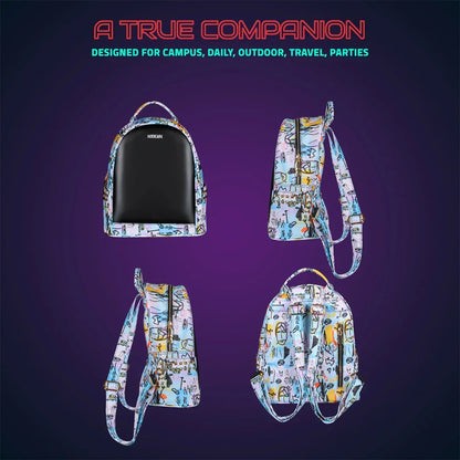 HOOKABA Dazz Roll Women’s LED Backpack – App-Controlled Pixel Display, Stylish Waterproof Bag (14L) - White - Jaiman Toys