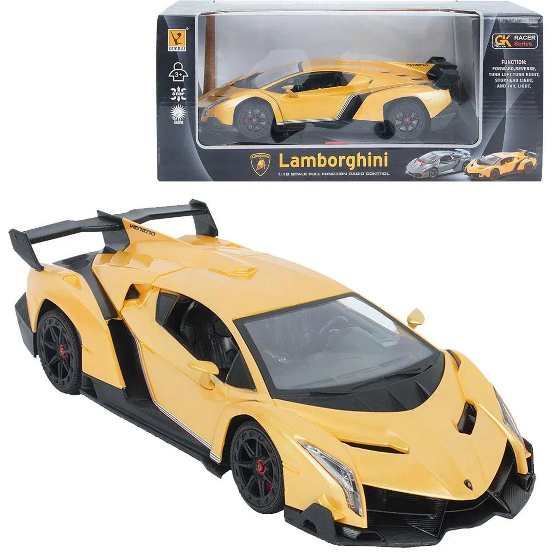 Lamborghini Veneno 1:18 R/C Supercar – High-Speed Remote Control, LED Lights & Rechargeable Power – Best Gifts for Kids & Collectors! - Jaiman Toys