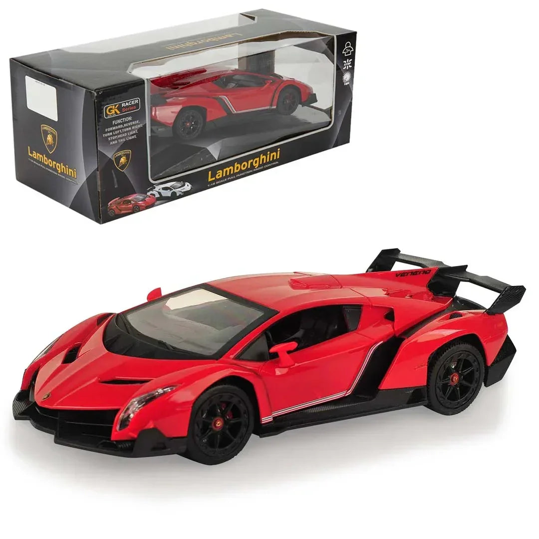Lamborghini Veneno 1:18 R/C Supercar – High-Speed Remote Control, LED Lights & Rechargeable Power – Best Gift for Kids & Collectors! - Jaiman Toys