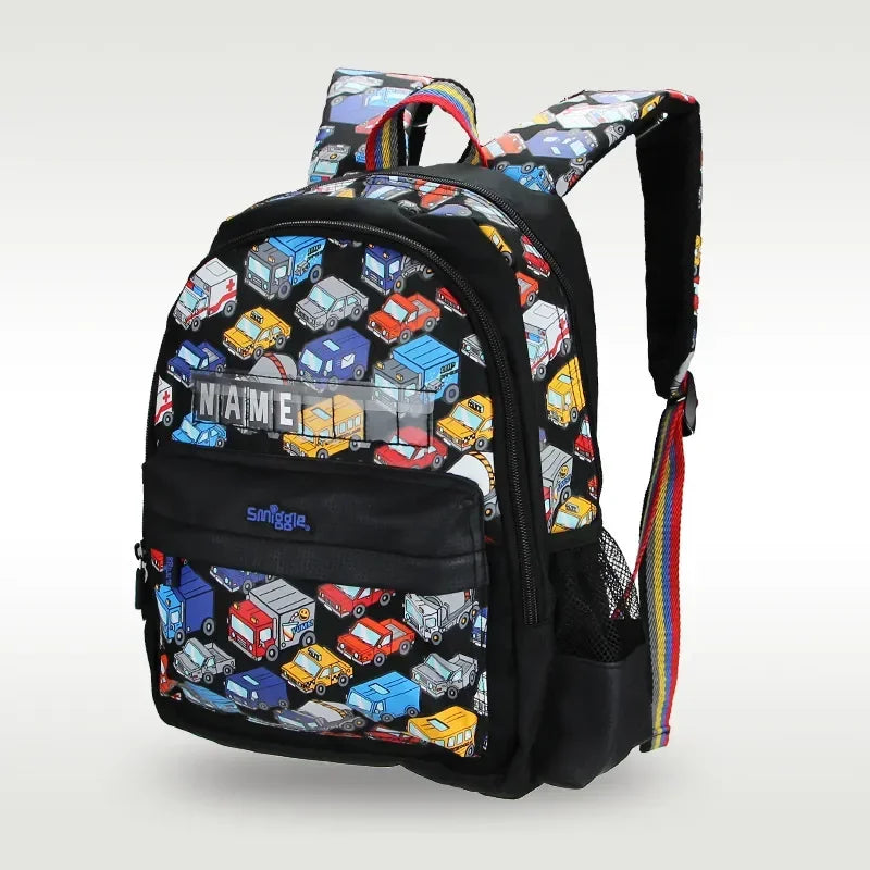 Smiggle School Bag : Cars Colorful & Stylish 14 Inch Backpack for Kids - Jaiman Toys