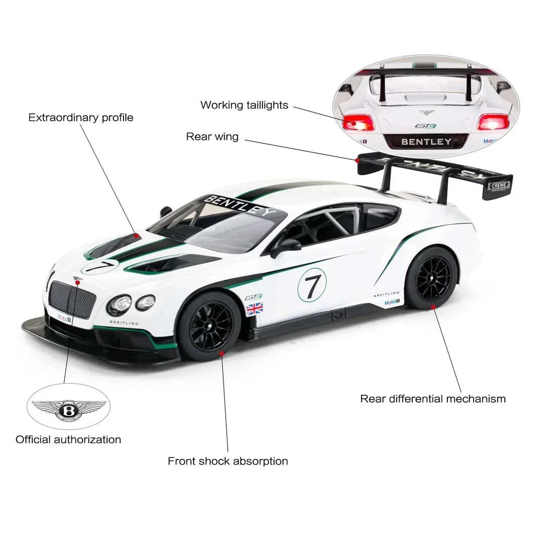 Bentley Continental GT3 1:14 Scale R/C Car – High-Speed 2.4GHz Remote Control Racing Car with LED Lights & Realistic Design – Best Gift for Kids & Adults - Jaiman Toys