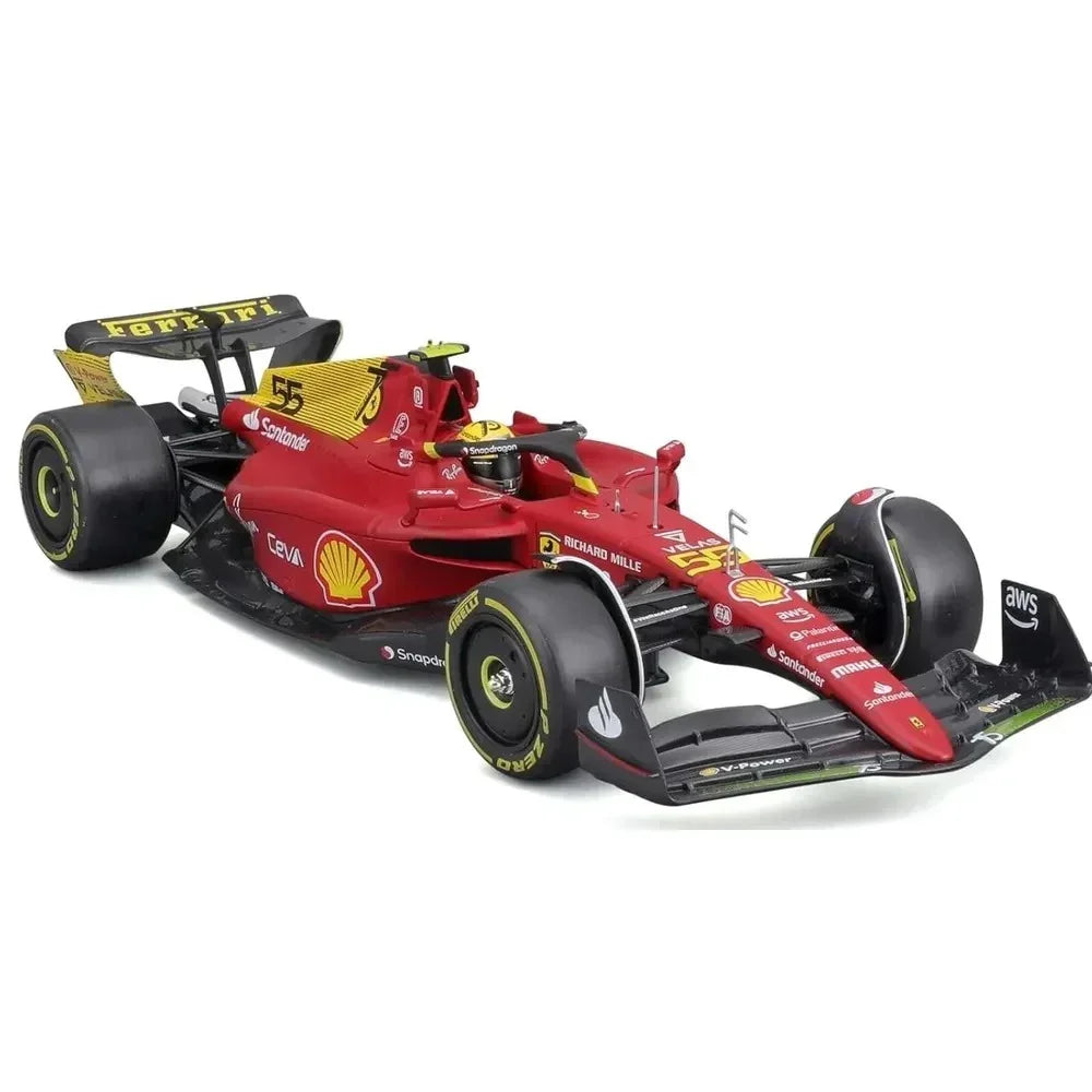 Bburago 1/24 Scale 2022 Ferrari F1-75 #55 Carlos Sainz Formula 1 Car Model for 14+ - Jaiman Toys