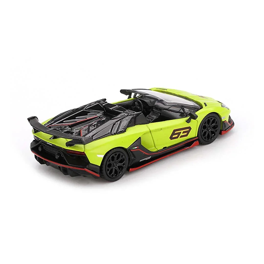 Mini GT 1:64 Lamborghini Aventador SVJ 63 Roadster – Verde Shock (RHD) - Jaiman Toys