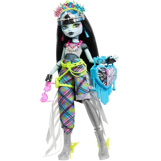 Monster High Frankie Stein Doll with Glam Monster Fest Outfit and Festival Themed Accessories Like Snacks, Band Poster, Statement Bag and More - Jaiman Toys