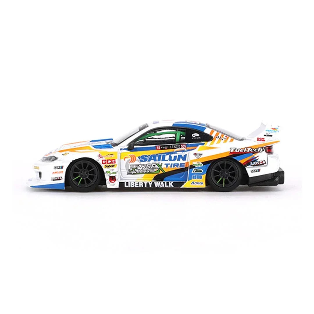 Mini GT 1:64 Nissan LB-Super Silhouette S15 Silvia #555 – 2023 Formula Drift Japan (RHD) - Jaiman Toys