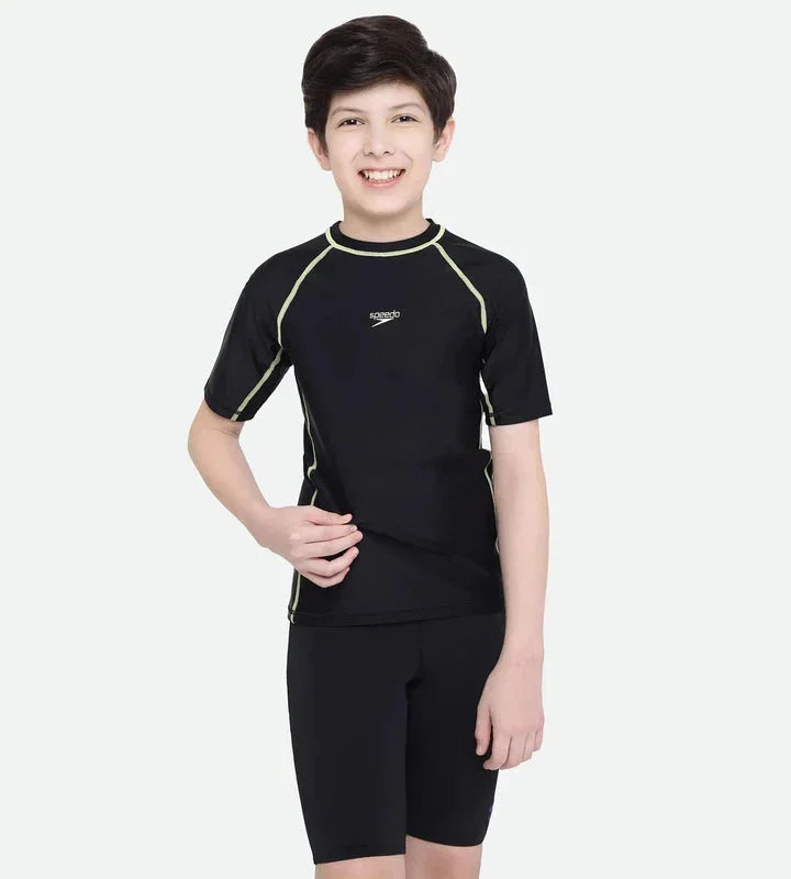 Speedo Boom Slim-Fit Short Sleeve Sun Top – UPF 40+ Chlorine Resistant - Jaiman Toys