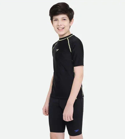 Speedo Boom Slim-Fit Short Sleeve Sun Top – UPF 40+ Chlorine Resistant - Jaiman Toys