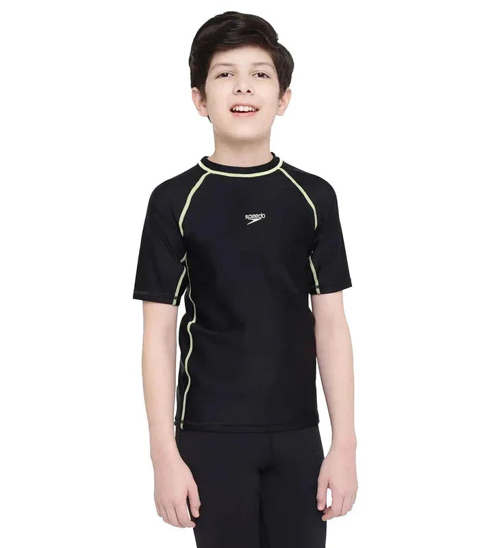 Speedo Boom Slim-Fit Short Sleeve Sun Top – UPF 40+ Chlorine Resistant - Jaiman Toys
