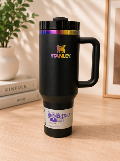 STANLEY Quencher H2 FlowState Tumbler 40 oz (1.18L) Black Iridescent Edition Insulated Stainless Steel Travel Mug
