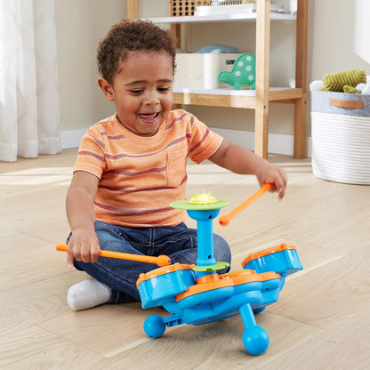 VTech KidiBeats Drum Set (Frustration Free Packaging), Orange | Interactive Musical Drum Kit with Lights, Drumsticks & Educational Learning Toy for Kids
