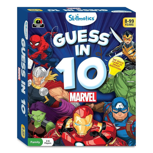 Skillmatics Card Game - Guess in 10 Marvel, Perfect for Boys, Girls, Kids, Teens, Adults Who Love Board Games, Toys, Avengers, Spiderman, Iron Man, Gifts for Ages 8, 9, 10 and Up - Jaiman Toys