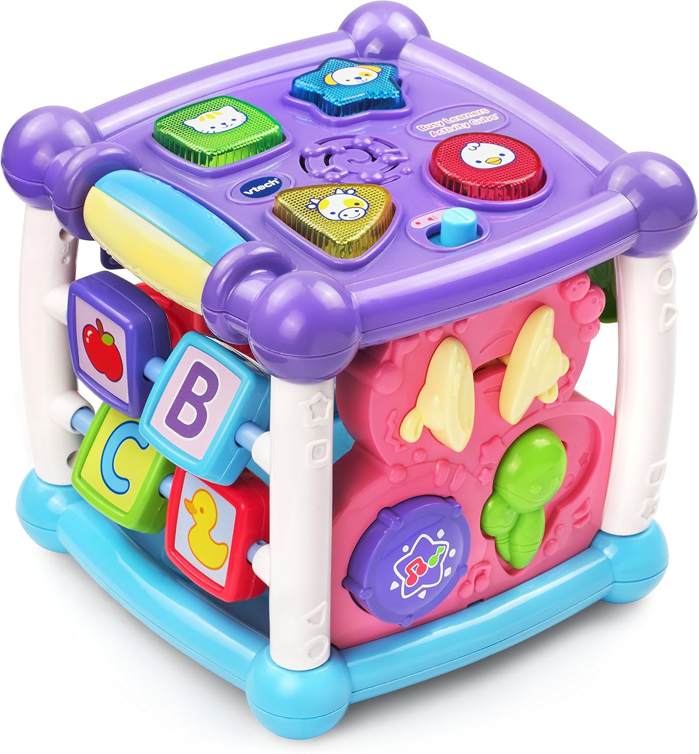 VTech Busy Learners Activity Cube | Interactive Learning Cube with Lights, Sounds, Music & Educational Activities | Purple