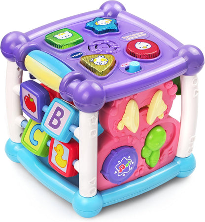 VTech Busy Learners Activity Cube | Interactive Learning Cube with Lights, Sounds, Music & Educational Activities | Purple