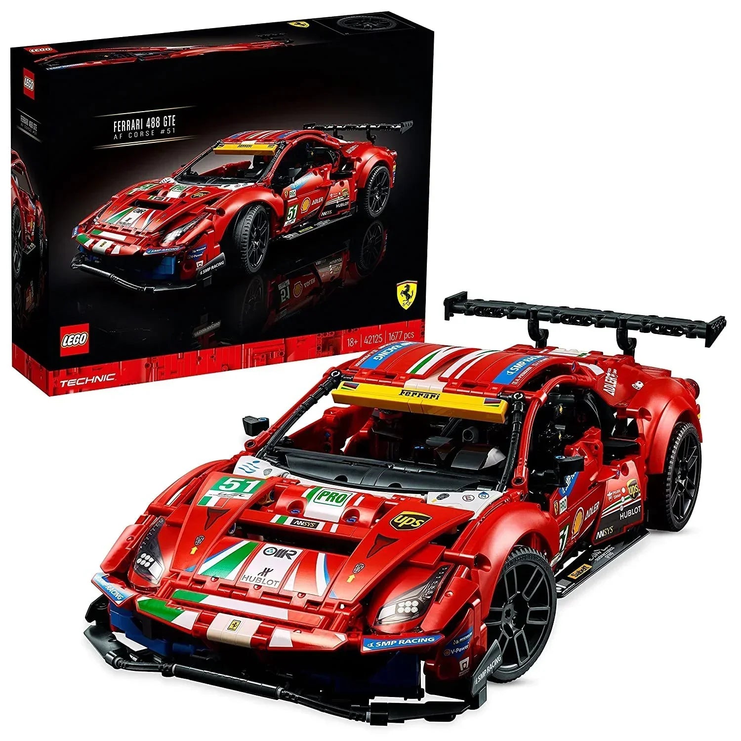 LEGO 42125 Ferrari 488 GTE “AF Corse #51” V29 Building Blocks - Jaiman Toys