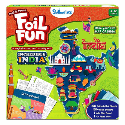 Skillmatics Art & Craft Activity - Foil Fun Incredible India, No Mess Art for Kids, DIY Creative & Educational Activity, Gifts for Ages 4, 5, 6, 7, 8, 9, 10, 11, 12 - Jaiman Toys