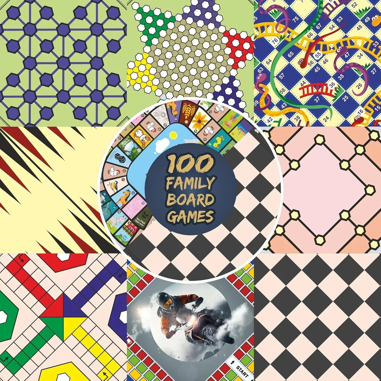Toyaffair 100-in-1 Board Game Set – Ludo, Snakes & Ladders, Chess, Checkers & Brain Teasers for Kids & Adults