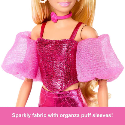 Barbie Deluxe Style #5 Doll JFP40 – Blonde Hair, Metallic Pink Dress & Accessories – Fashion Doll for Kids 4+ - Jaiman Toys