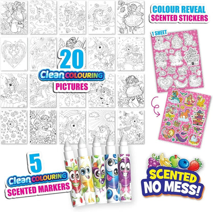 Scentos CleanColouring Markers Enchanted Set Mess Free Scented Coloring Fun - Jaiman Toys